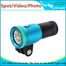 Up to 100M underwater scuba 32650 Wide angle beam diving Light with ball head stand